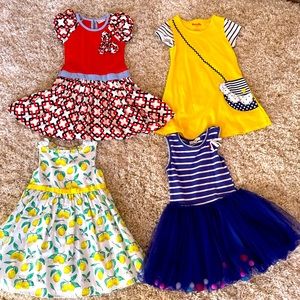 Bundle of Four Toddler Girl Summer Dresses 3-4T